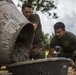 SMAGTF-SC Marines and Honduran engineers work prepare foundation of the Republica de Cuba school