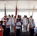 Coast Guard Sector San Juan Color Guard presents the colors during the commissioning ceremony of the 18th Fast Response Cutter.