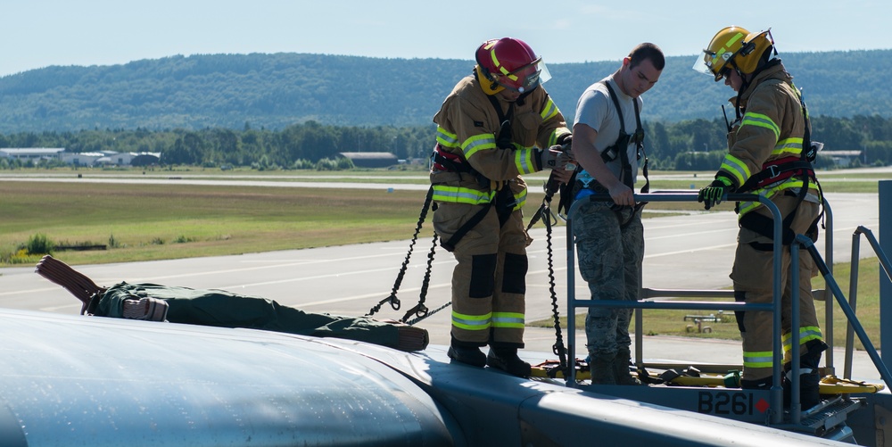 86 CES Firefighters train in plane rescue operations