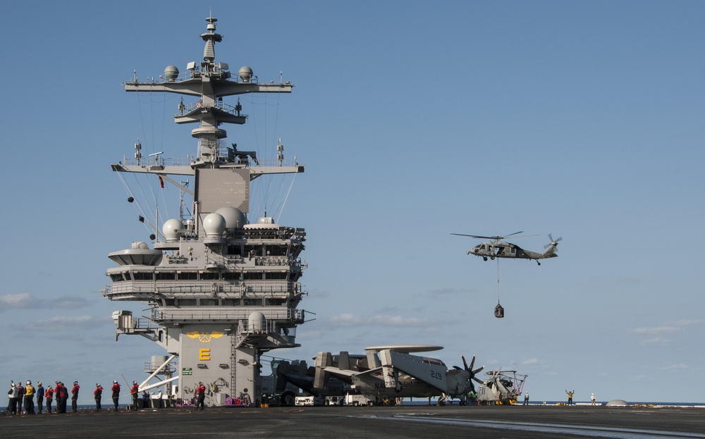 aboard the aircraft carrier USS George H.W. Bush (CVN 77). GHWB is underway conducting training and completing qualifications in preparation for a 2017 deployment.