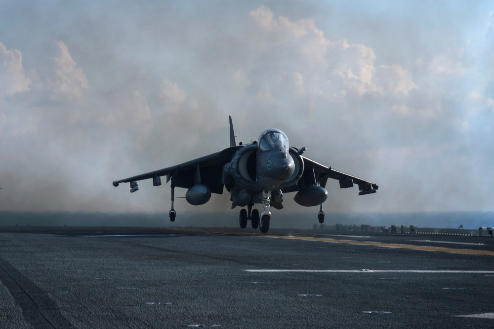 LHD-6 Harrier Landing;