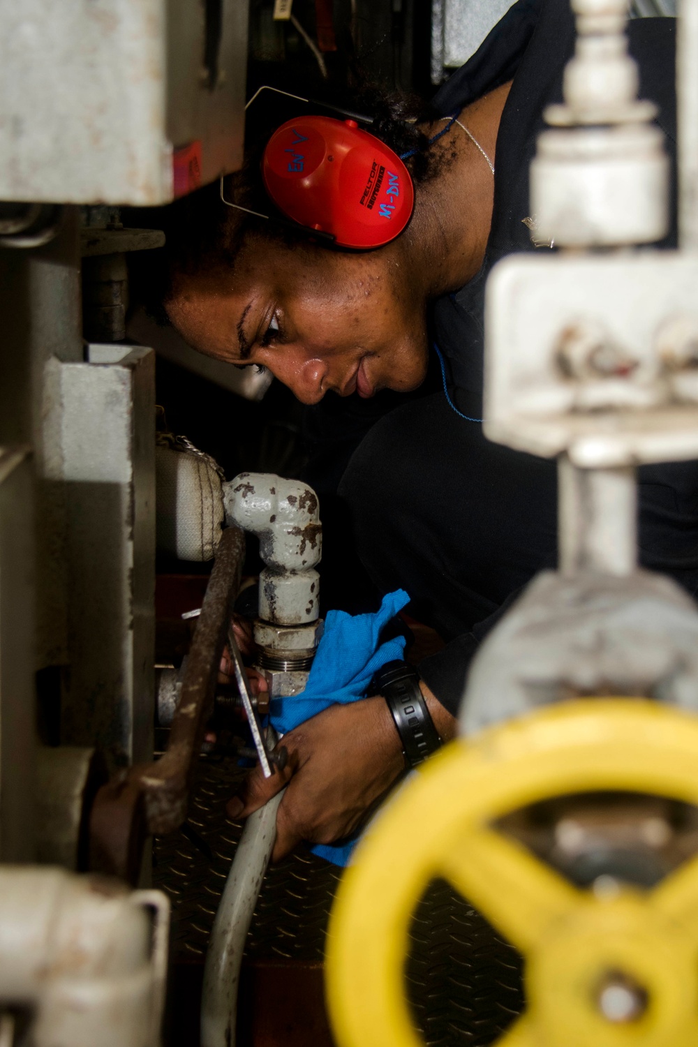 Green Bay Sailor Performs Maintenance in Engineering Space