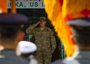 Lieutenant General Lanza salutes