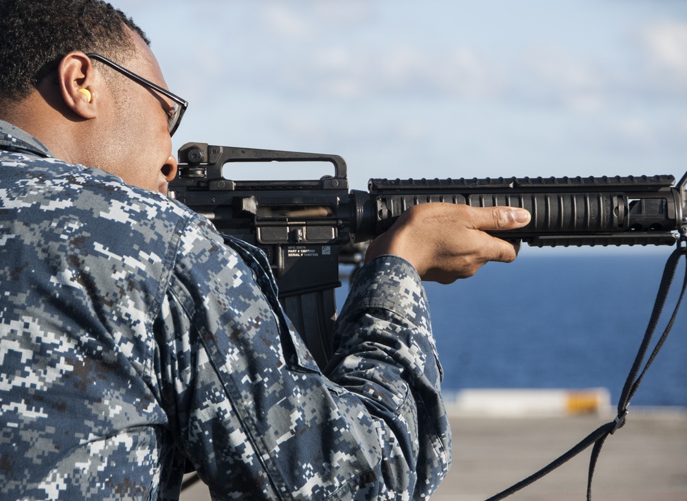 aboard the aircraft carrier USS George H.W. Bush (CVN 77). GHWB is underway conducting training and completing qualifications in preparation for a 2017 deployment.