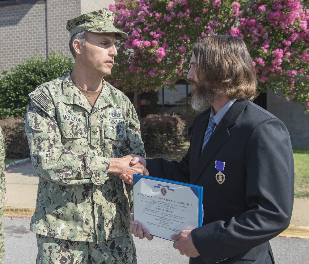 Retired EOD Chief Receives Purple Heart
