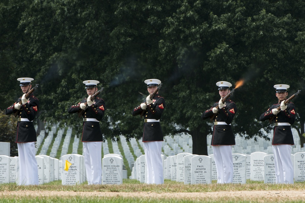 Graveside service for U.S. Marine Corps Pfc. Anthony Brozyna in Section 60 of Arlington National Cemetery