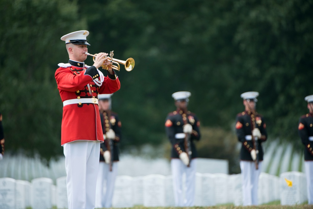 Graveside service for U.S. Marine Corps Pfc. Anthony Brozyna in Section 60 of Arlington National Cemetery