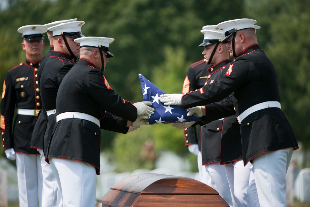 Graveside service for U.S. Marine Corps Pfc. Anthony Brozyna in Section 60 of Arlington National Cemetery