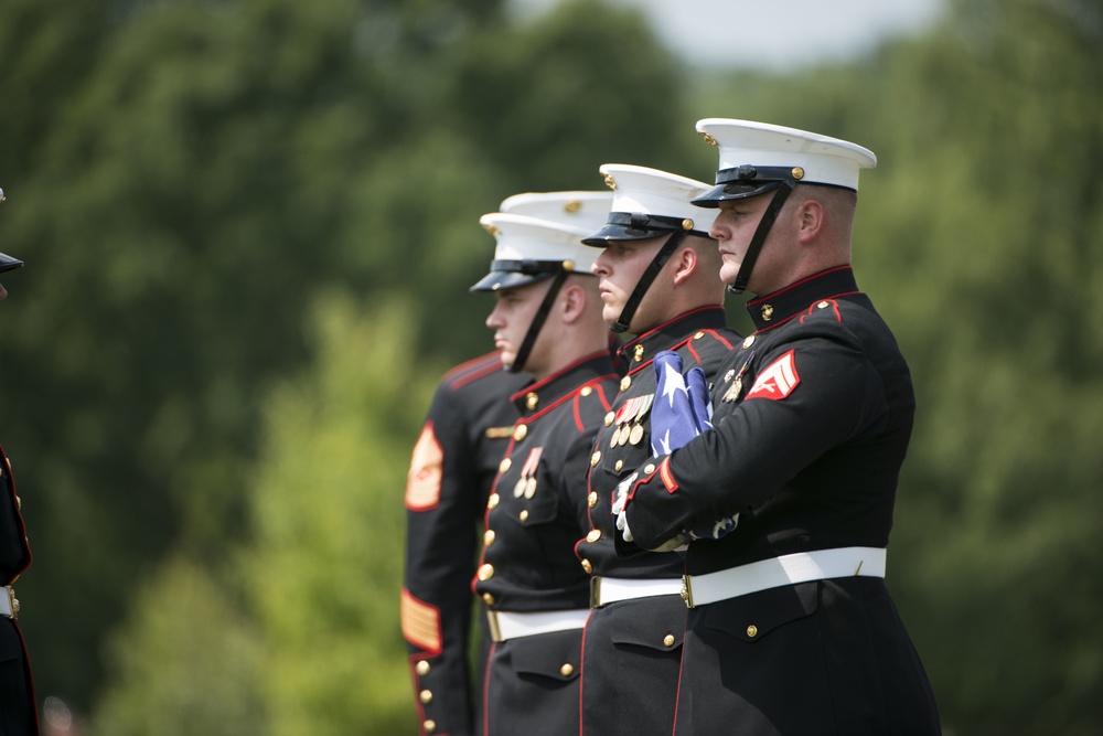 Graveside service for U.S. Marine Corps Pfc. Anthony Brozyna in Section 60 of Arlington National Cemetery