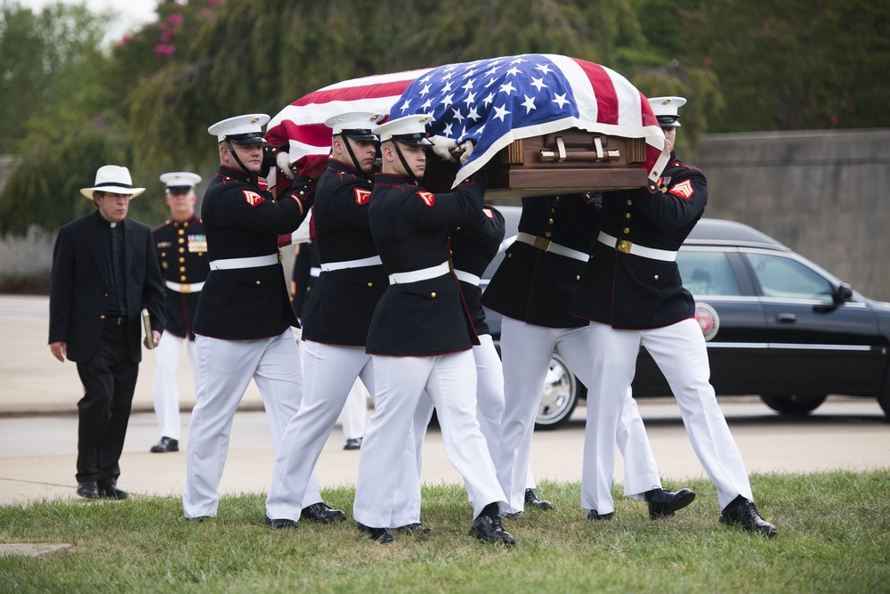 Graveside service for U.S. Marine Corps Pfc. Anthony Brozyna in Section 60 of Arlington National Cemetery