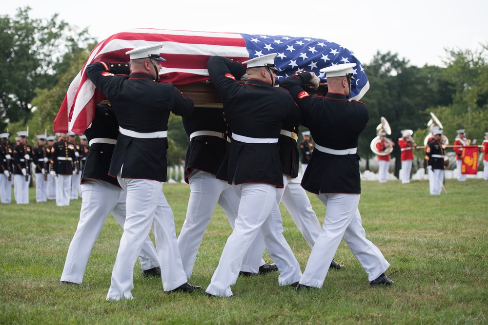 Graveside service for U.S. Marine Corps Pfc. Anthony Brozyna in Section 60 of Arlington National Cemetery