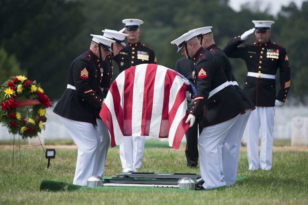 Graveside service for U.S. Marine Corps Pfc. Anthony Brozyna in Section 60 of Arlington National Cemetery
