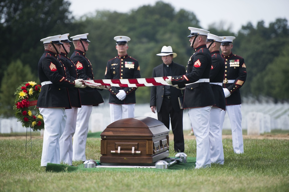 Graveside service for U.S. Marine Corps Pfc. Anthony Brozyna in Section 60 of Arlington National Cemetery