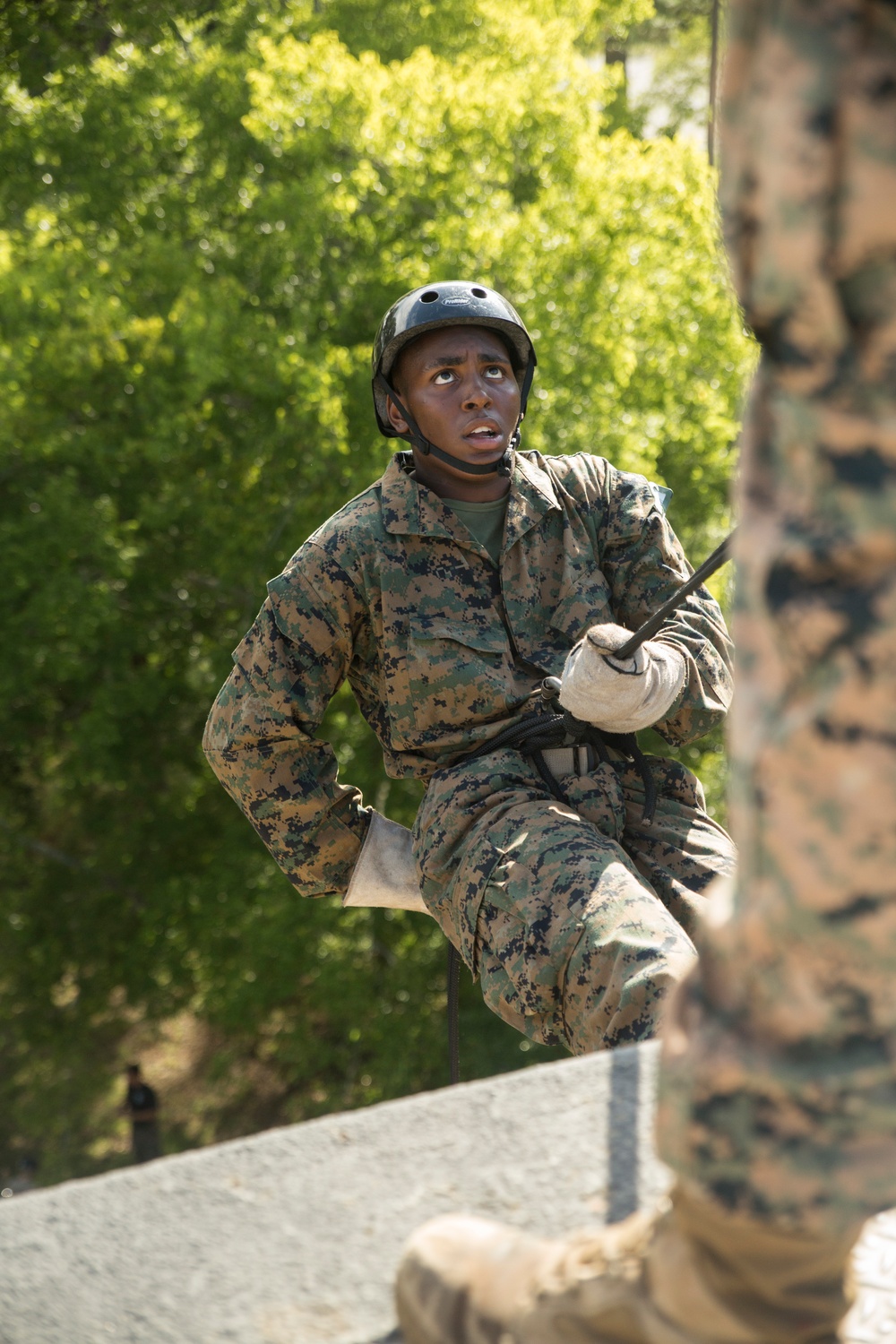 Marine recruits test limits, learn to rappel on Parris Island