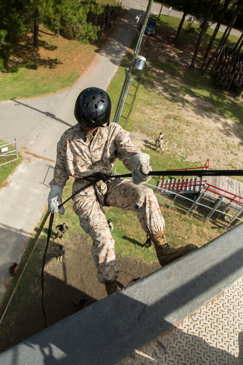 Marine recruits test limits, learn to rappel on Parris Island