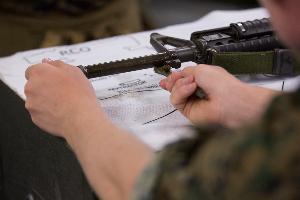 Marine recruits learn rifle maintenance importance on Parris Island