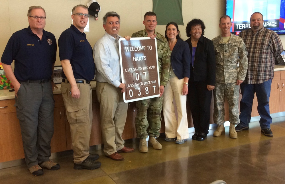 New sign at High-altitude Army National Guard Aviation Training Site tracks lives saved