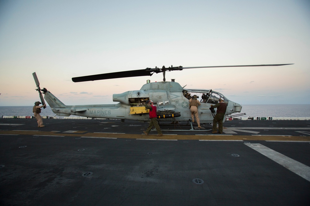 22nd MEU Marines Prep Cobras to Strike from USS Wasp