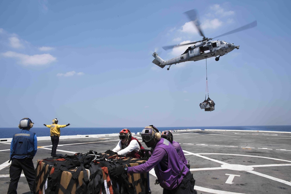 Green Bay Receives Supplies from HSC 25 Via Vertical Replenishment