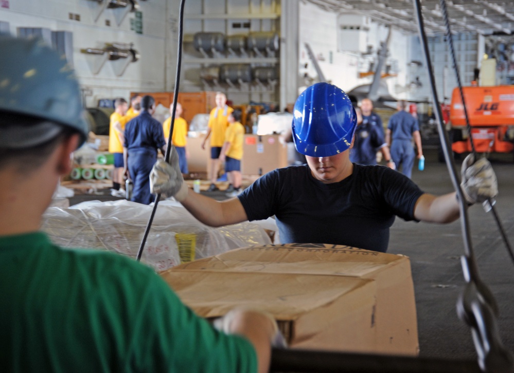 the aircraft carrier USS George H.W. Bush (CVN 77). GHWB is underway conducting routine training and qualifications for a 2017 deployment.