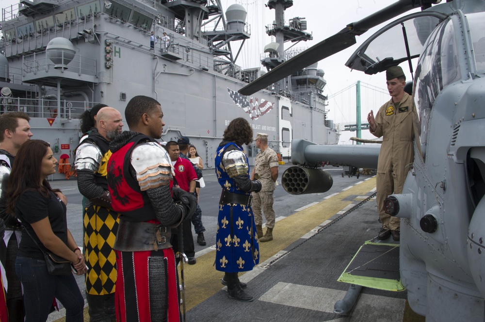 Knights from Medieval Times Tour USS America (LHA 6) During LAFW 2016