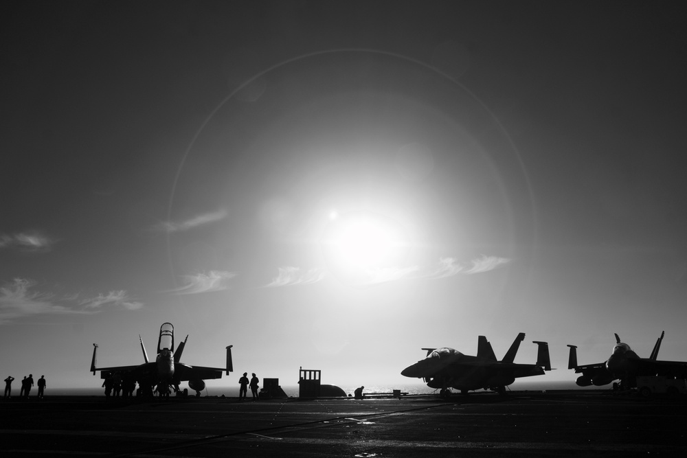 Sunset flight deck