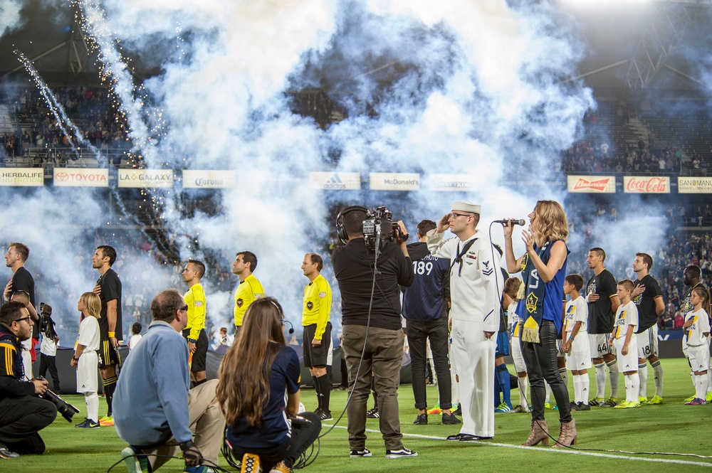 Service Members Attend LA Galaxy Soccer Game During LA Fleet Week 2016