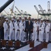 Vice Adm. Nora W. Tyson and Los Angeles Mayor Eric Garcetti visit the Battleship Iowa Museum