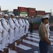 Vice Adm. Nora W. Tyson and Los Angeles Mayor Eric Garcetti visit the Battleship Iowa Museum