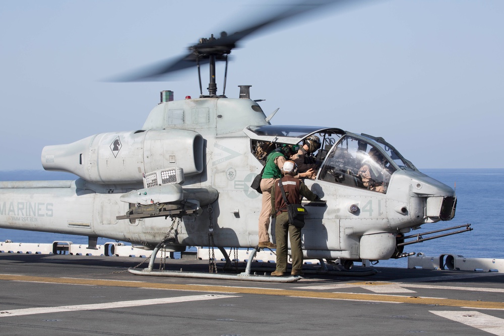 22nd MEU Marines Launch Aircraft From USS Wasp