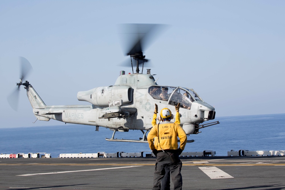 22nd MEU Marines Launch Aircraft From USS Wasp