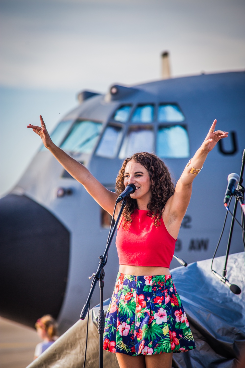 Danika Portz performs for community during air show