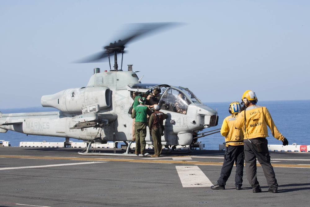 22nd MEU Marines Launch Aircraft From USS Wasp