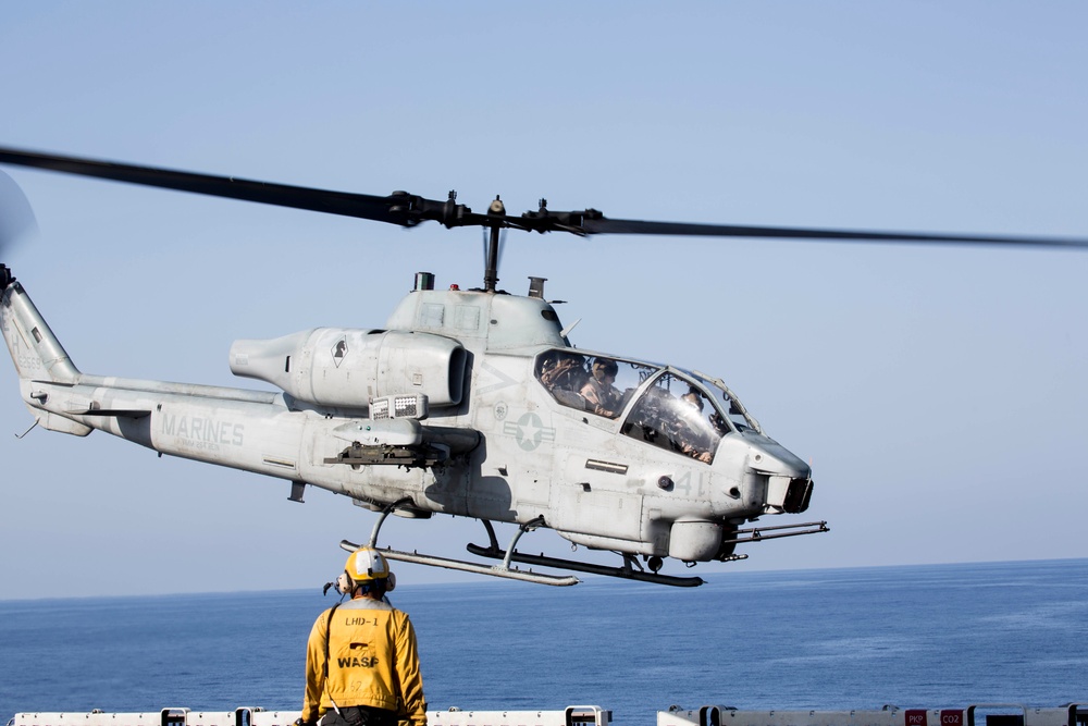 22nd MEU Marines Launch Aircraft From USS Wasp