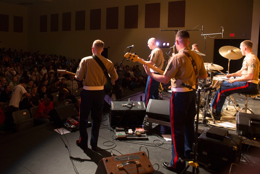 Marine Band San Diego performs at Springfield High School during Marine Week Nashville