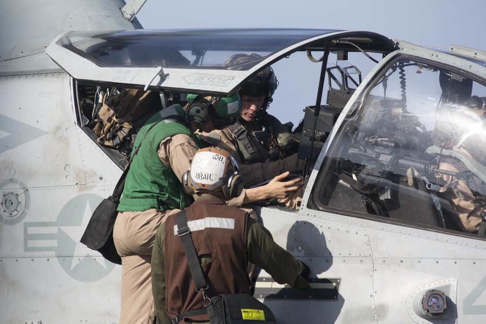 22nd MEU Marines Launch Aircraft From USS Wasp