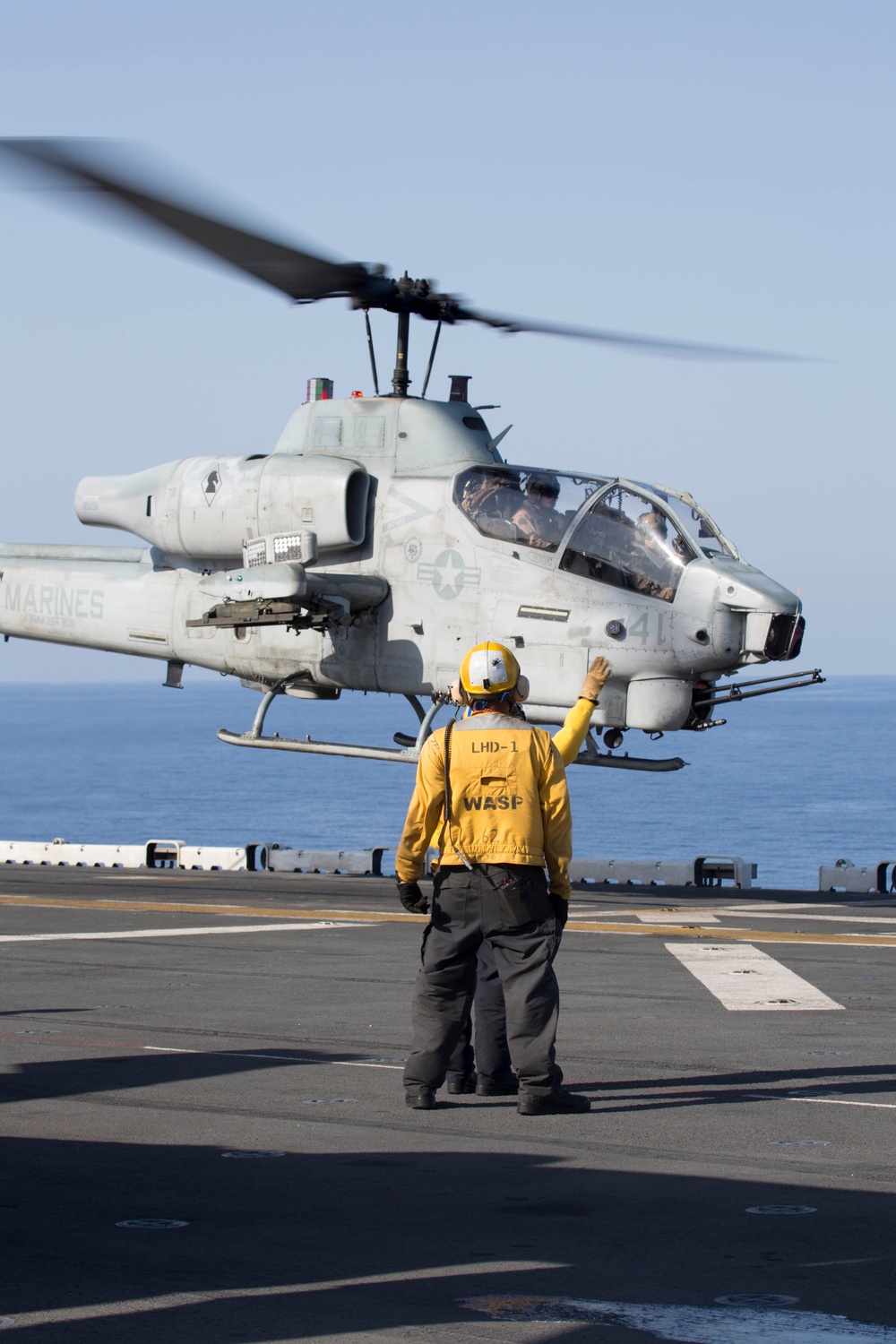 22nd MEU Marines Launch Aircraft From USS Wasp