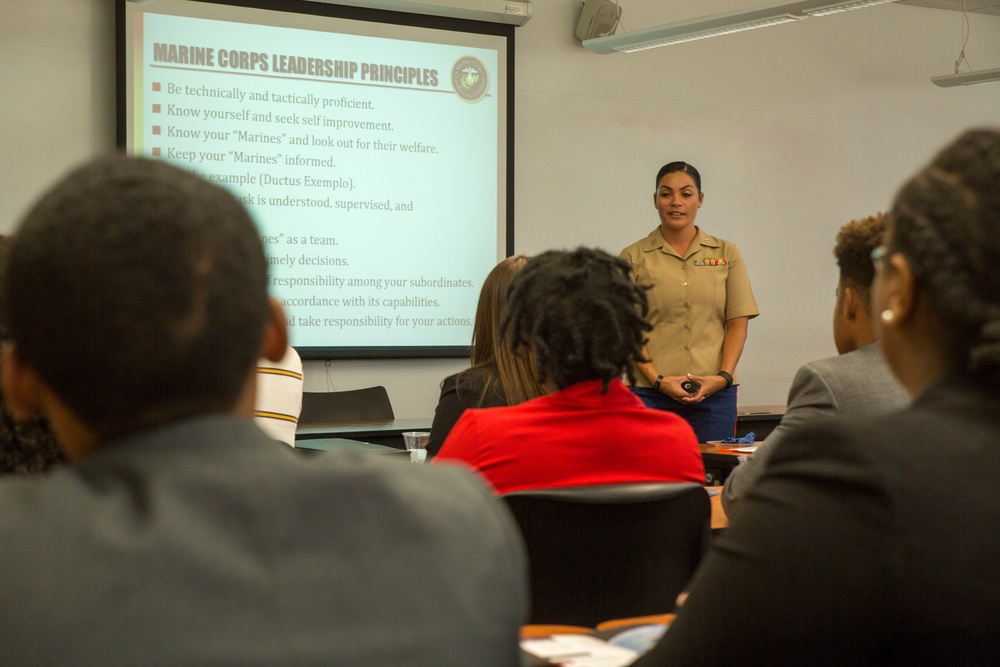 Marines teach Corps leadership principles to students and community members