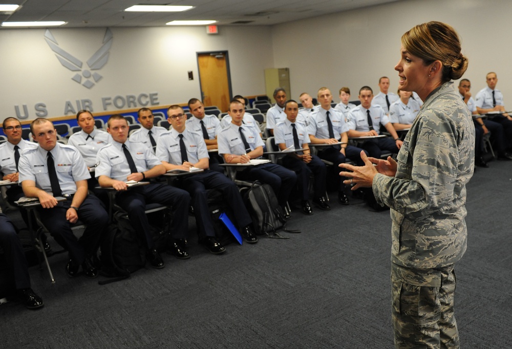 81st TRW leadership welcome newest technical school students