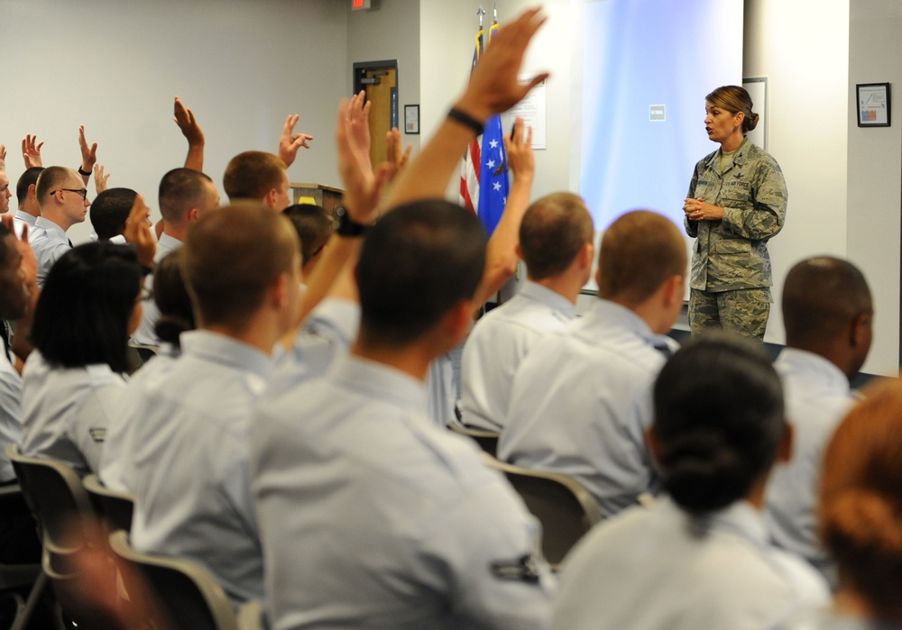 81st TRW leadership welcome newest technical school students