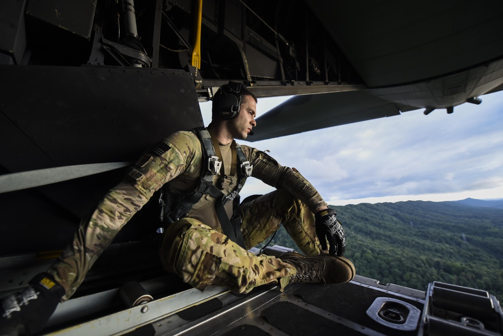 Air Commandos fly low and drop cargo