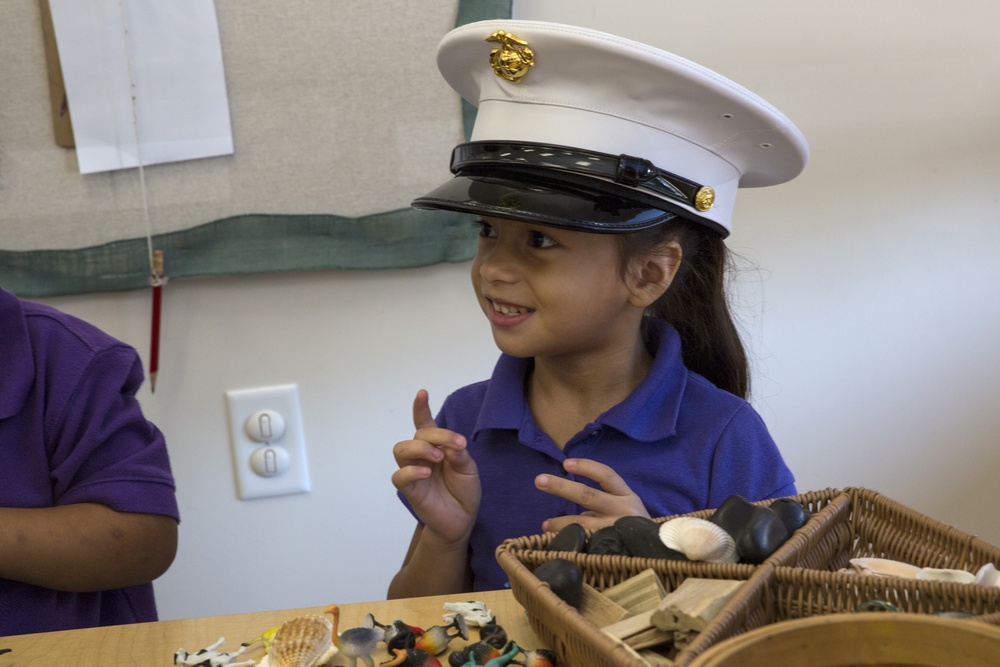 Story time with Marines