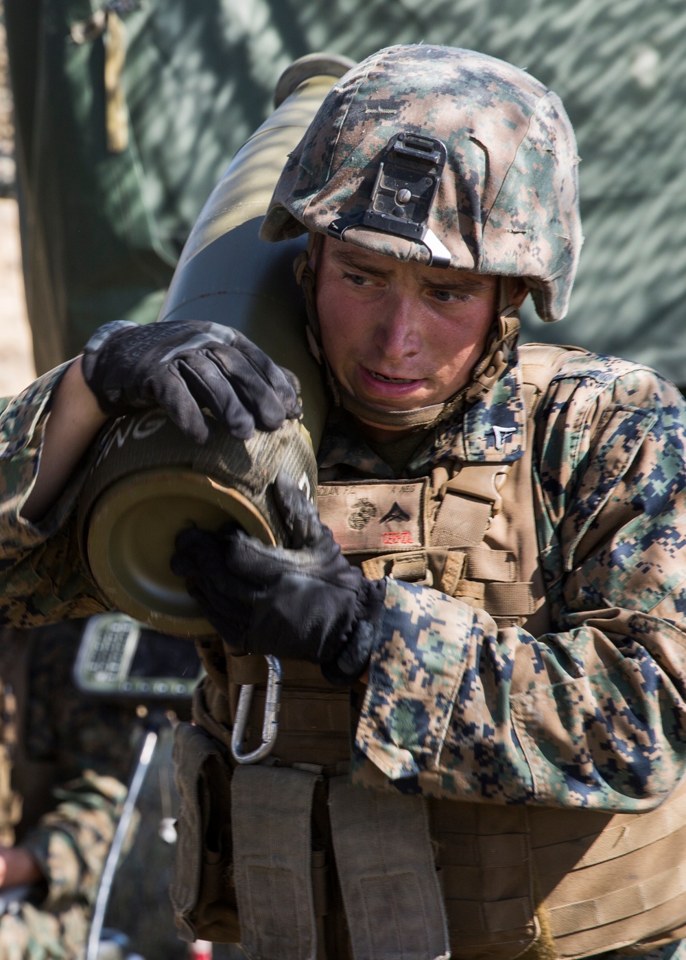 U.S. Marines fire artillery during Agile Spirit 16