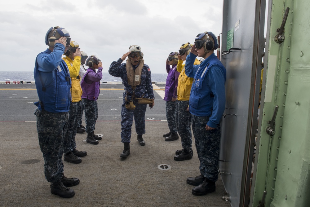 JMSDF Rear Adm. Visits USS Bonhomme Richard (LHD 6)