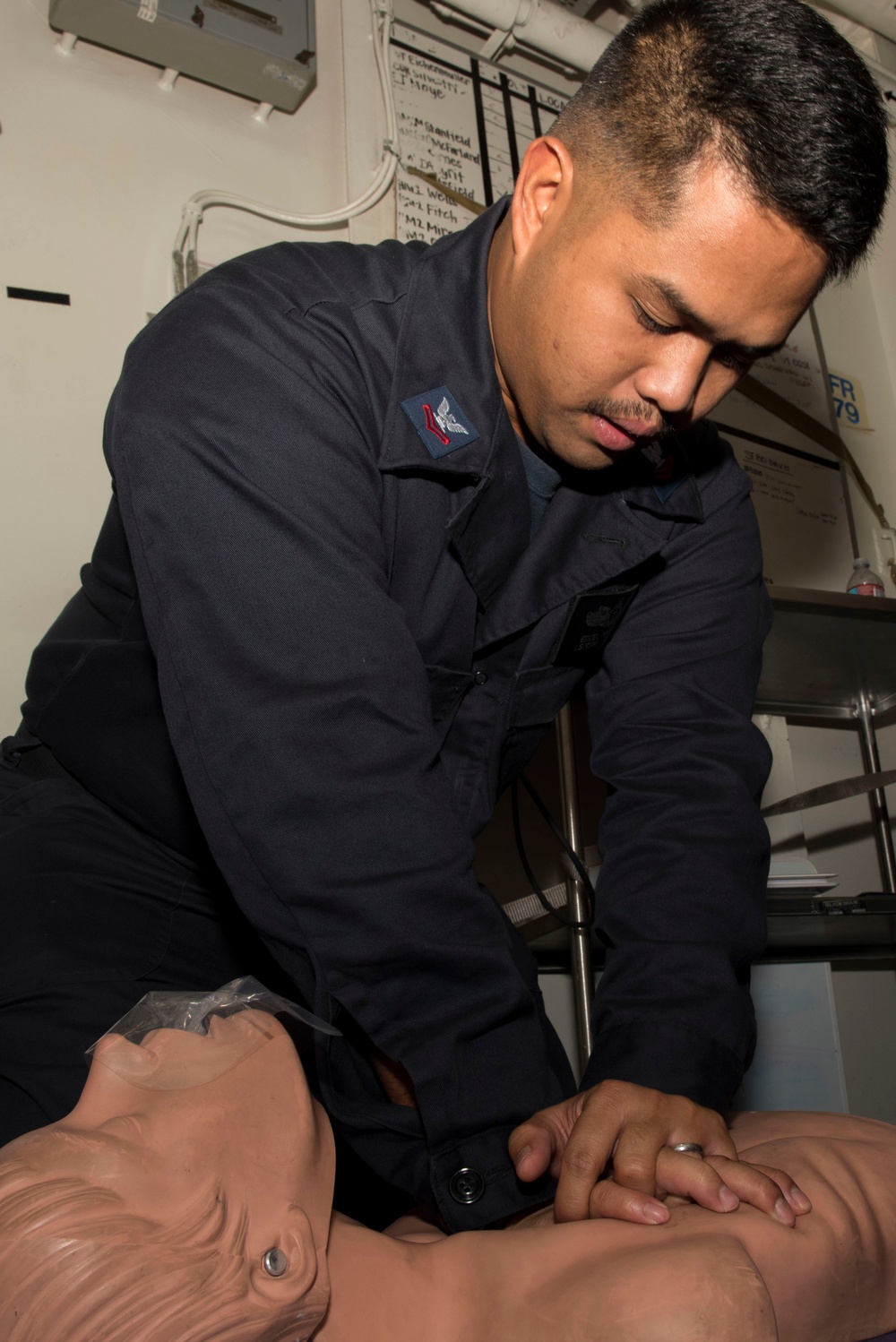 Sailor Practices CPR