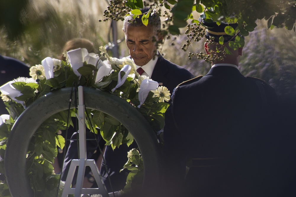 Pres. Obama Wreath Ceremony at 911 Memorial
