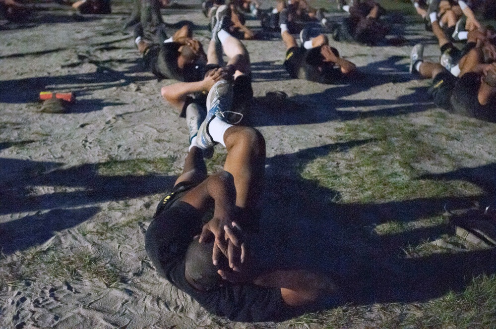 Basic Combat Training Soldiers perform physical readiness training