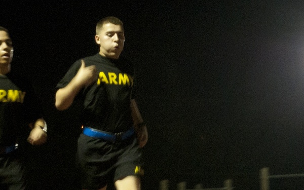 Basic Combat Training Soldiers perform physical readiness training