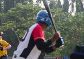 USS Frank Cable Sailors Play Baseball Against Sri Lanka navy