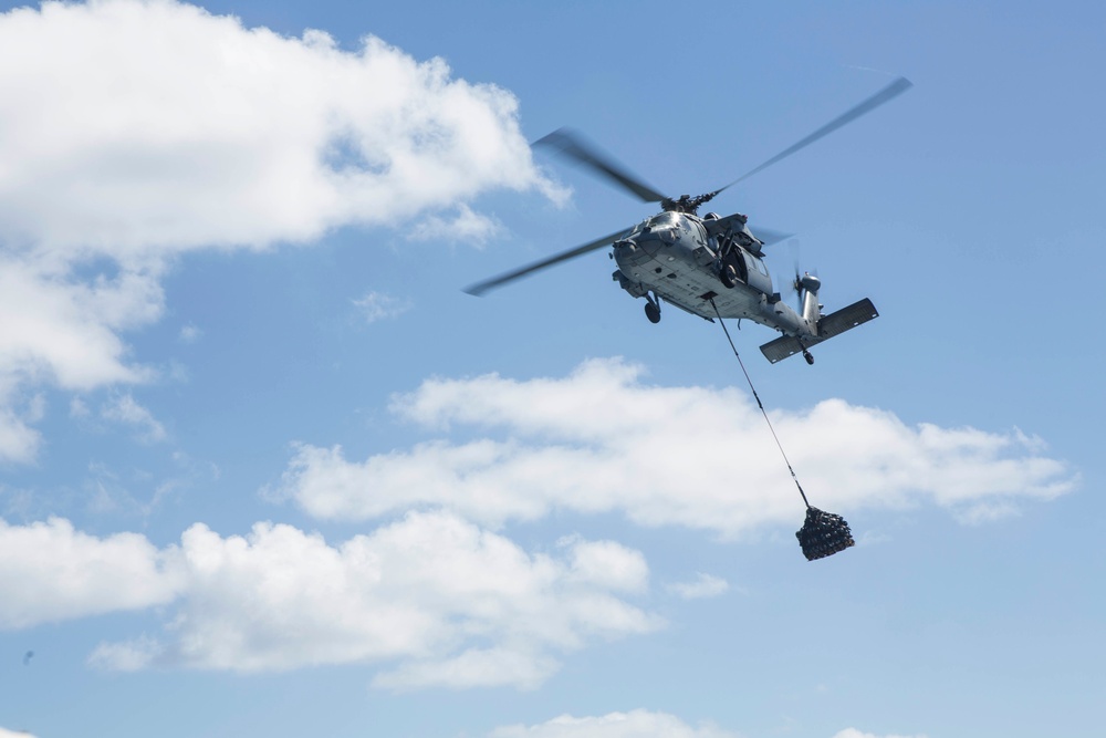 22nd MEU Marines, Wasp Sailors Conduct Replenishment-at-Sea